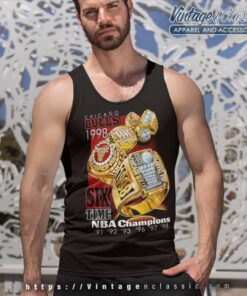 Chicago Bulls 1998 Six Time Nba Champions Ring Basketball Tank Top Racerback