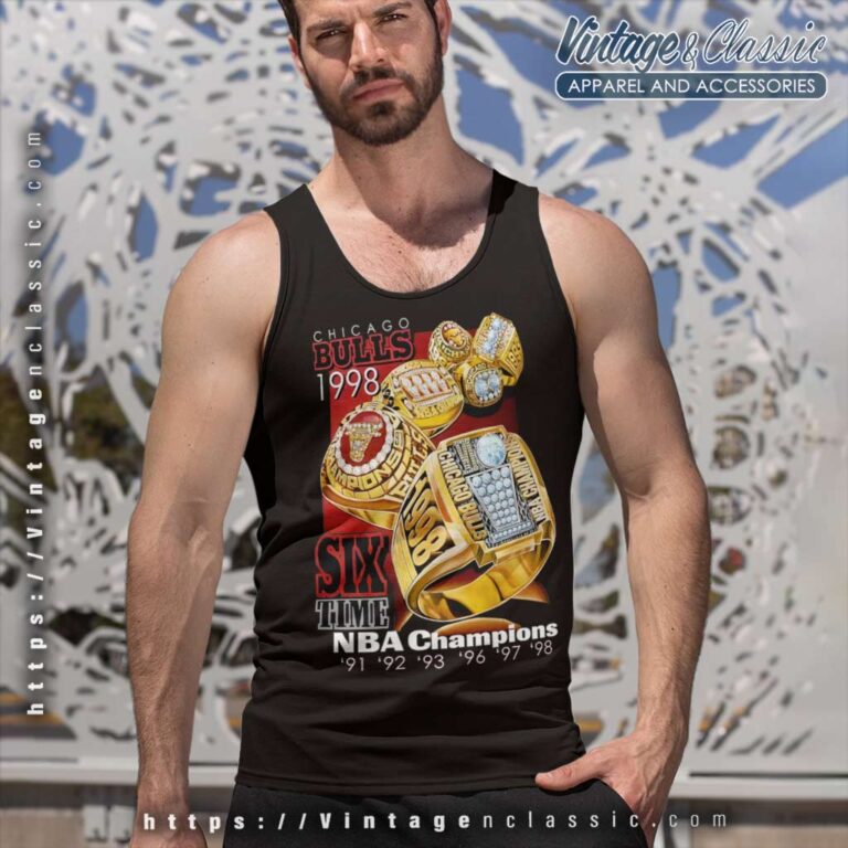 Chicago Bulls 1998 Six Time Nba Champions Ring Basketball Tank Top Racerback Chicago Bulls 1998 Six Time Nba Champions Ring Basketball Tank Top Racerback