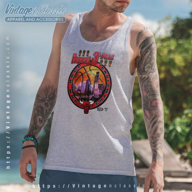 Chicago Bulls 3 Peat 1998 Nba Champions Tank Top Racerback Chicago Bulls 3 Peat 1998 Nba Champions Tank Top Racerback