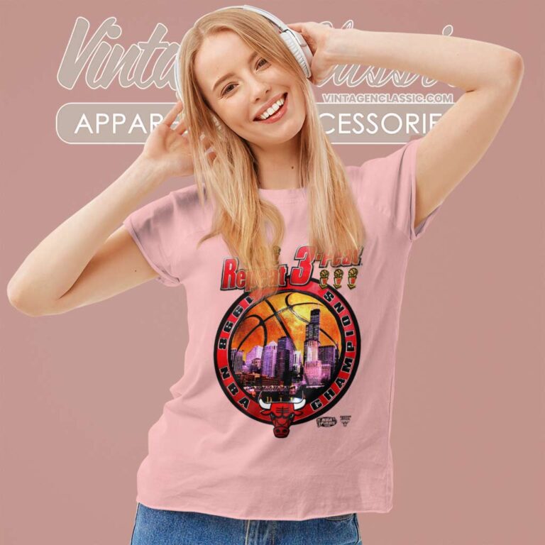Chicago Bulls 3 Peat 1998 Nba Champions Women TShirt Chicago Bulls 3 Peat 1998 Nba Champions Women TShirt