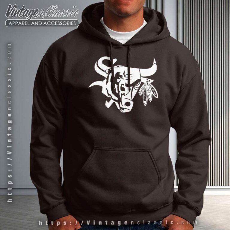 Chicago Bulls Blackhawks Bears Sox Mash Up Hoodie Chicago Bulls Blackhawks Bears Sox Mash Up Hoodie