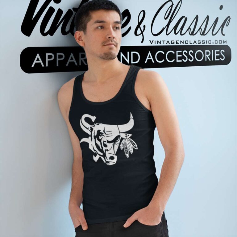 Chicago Bulls Blackhawks Bears Sox Mash Up Tank Top Racerback Chicago Bulls Blackhawks Bears Sox Mash Up Tank Top Racerback