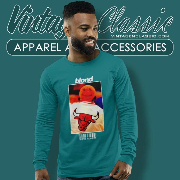 Chicago Bulls Blond Dennis Rodman Barcode Long Sleeve Tee Chicago Bulls Blond Dennis Rodman Barcode Long Sleeve Tee