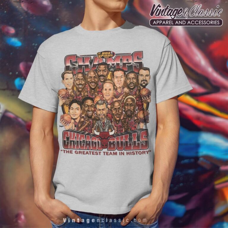 Chicago Bulls Champions Caricature Sport Grey T Shirt Chicago Bulls Champions Caricature Sport Grey T Shirt