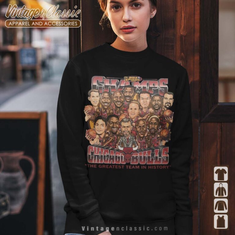Chicago Bulls Champions Caricature Sweatshirt Chicago Bulls Champions Caricature Sweatshirt
