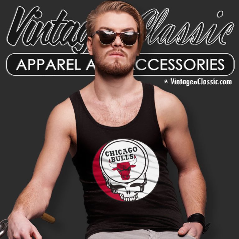 Chicago Bulls Grateful Dead Steal Your Face Tank Top Racerback Chicago Bulls Grateful Dead Steal Your Face Tank Top Racerback