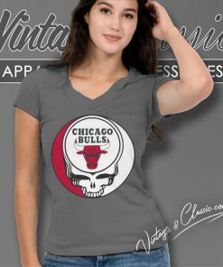 Chicago Bulls Grateful Dead Steal Your Face V Neck TShirt