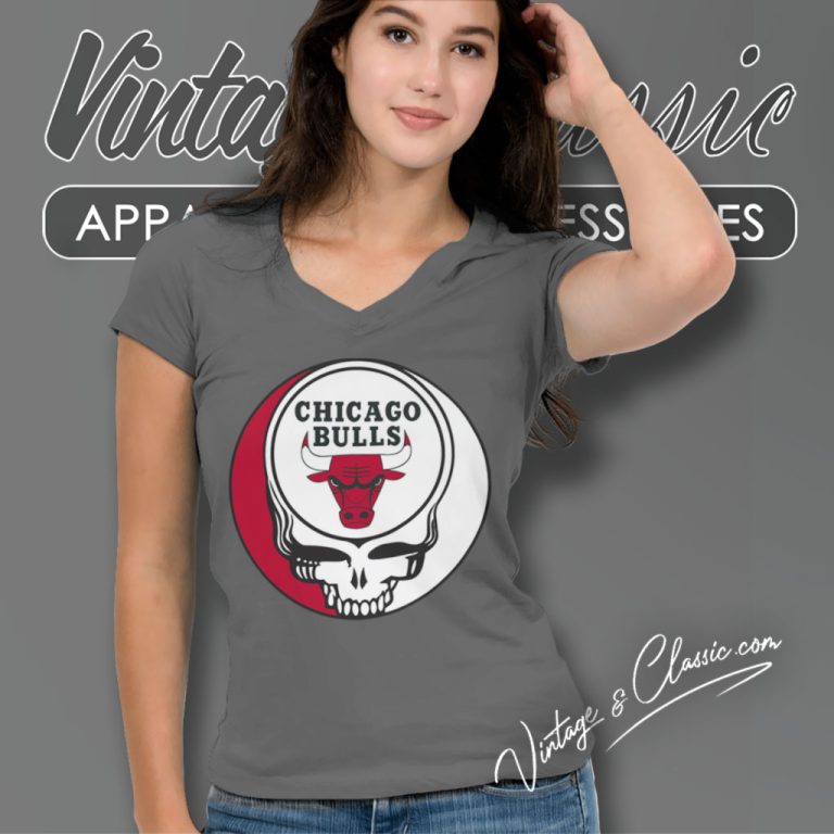 Chicago Bulls Grateful Dead Steal Your Face V Neck TShirt Chicago Bulls Grateful Dead Steal Your Face V Neck TShirt