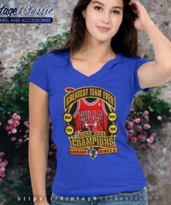 Chicago Bulls Greatest Team Ever Vintage V Neck TShirt