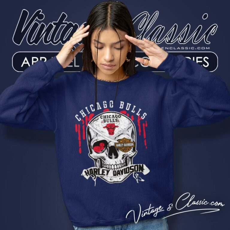 Chicago Bulls Harley Davidson Skull Sweatshirt Chicago Bulls Harley Davidson Skull Sweatshirt