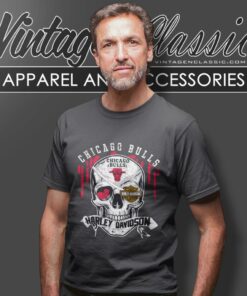 Chicago Bulls Harley Davidson Skull T Shirt