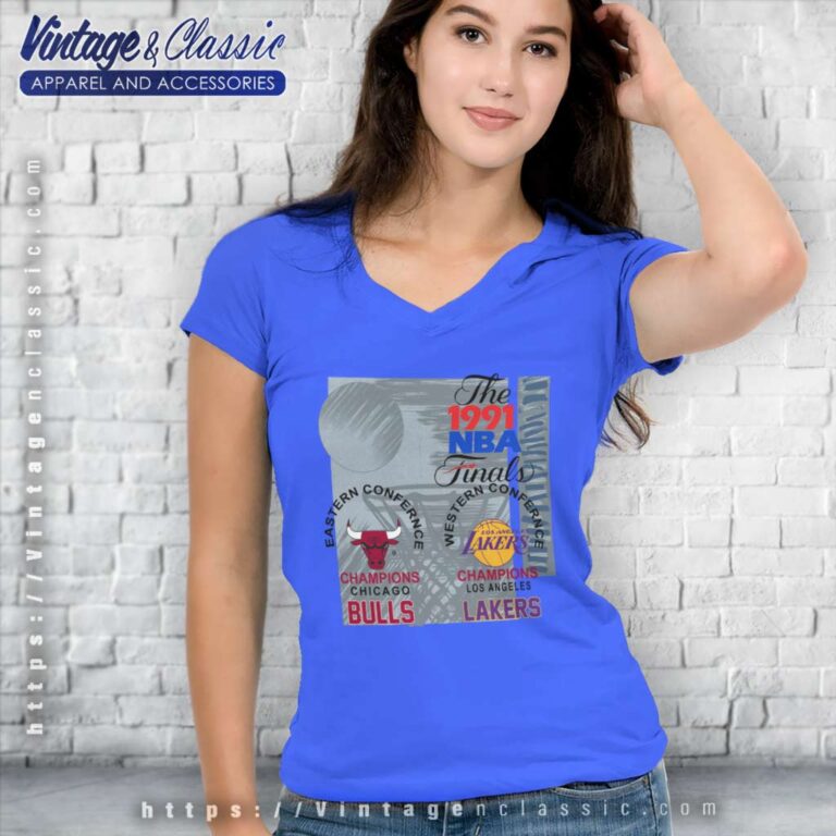 Chicago Bulls Los Angeles Lakers 1991 Nba Finals V Neck TShirt Chicago Bulls Los Angeles Lakers 1991 Nba Finals V Neck TShirt