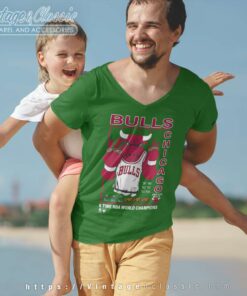 Chicago Bulls Six Time World Champion V Neck TShirt