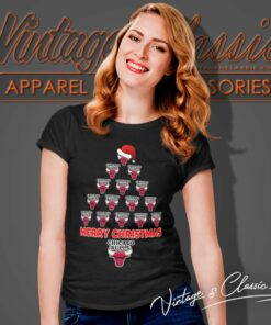 Chicago Bulls Ugly Christmas Tree Women TShirt
