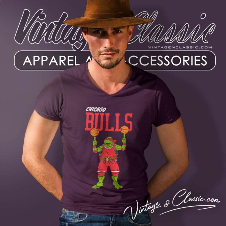 Chicago Bulls X Teenage Mutant Ninja Turtles V Neck TShirt Chicago Bulls X Teenage Mutant Ninja Turtles V Neck TShirt