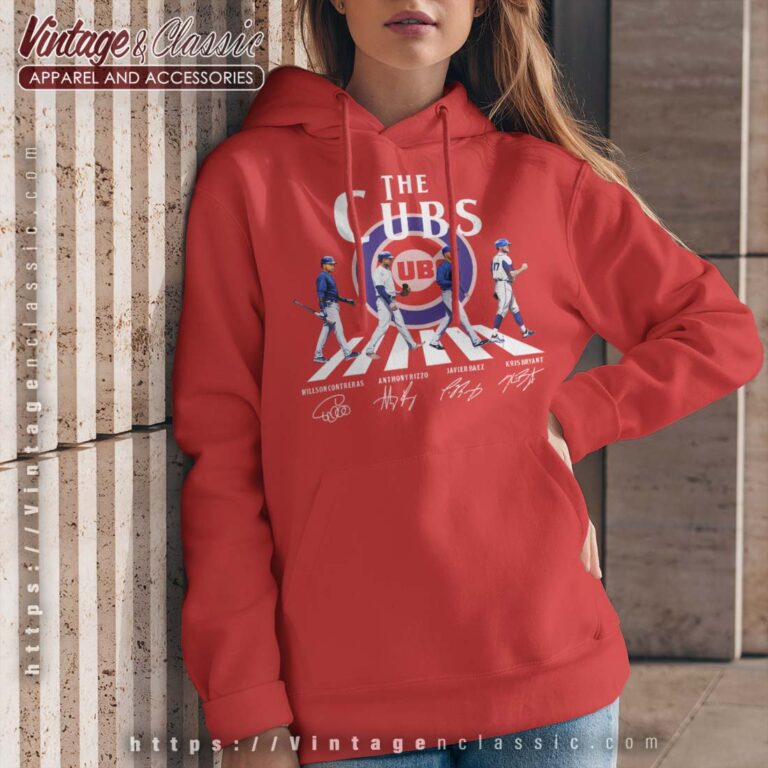 Chicago Cubs Abbey Road Signatures Red Hoodie Chicago Cubs Abbey Road Signatures Red Hoodie