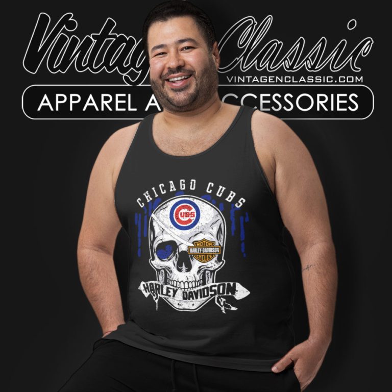 Chicago Cubs Harley Davidson Skull Tank Top Racerback Chicago Cubs Harley Davidson Skull Tank Top Racerback