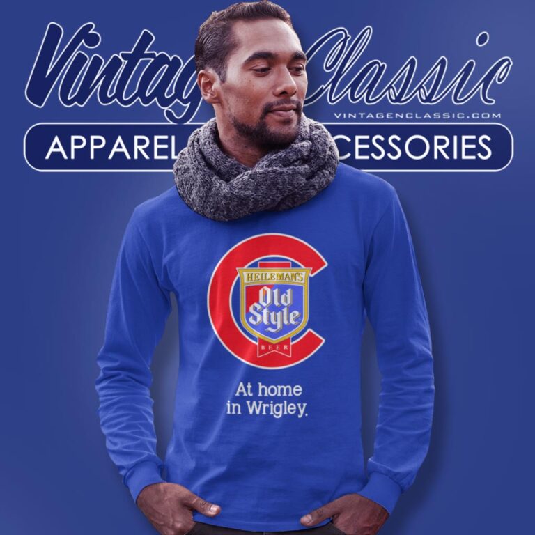 Chicago Cubs Heilemans Old Style Beer Wrigley Long Sleeve Tee Chicago Cubs Heilemans Old Style Beer Wrigley Long Sleeve Tee