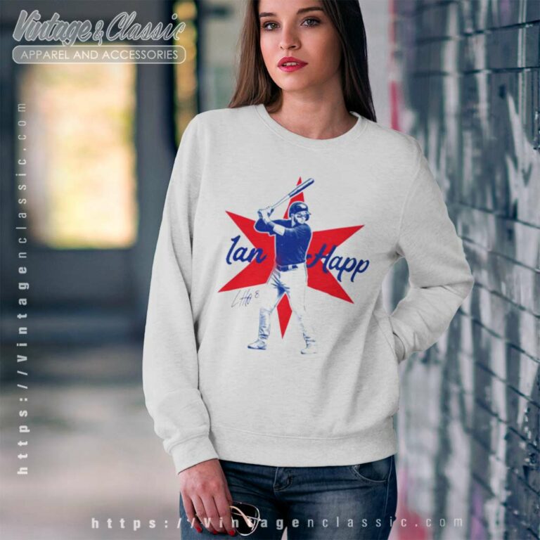 Chicago Cubs Ian Happ Hit The Ball Signature Sweatshirt Chicago Cubs Ian Happ Hit The Ball Signature Sweatshirt