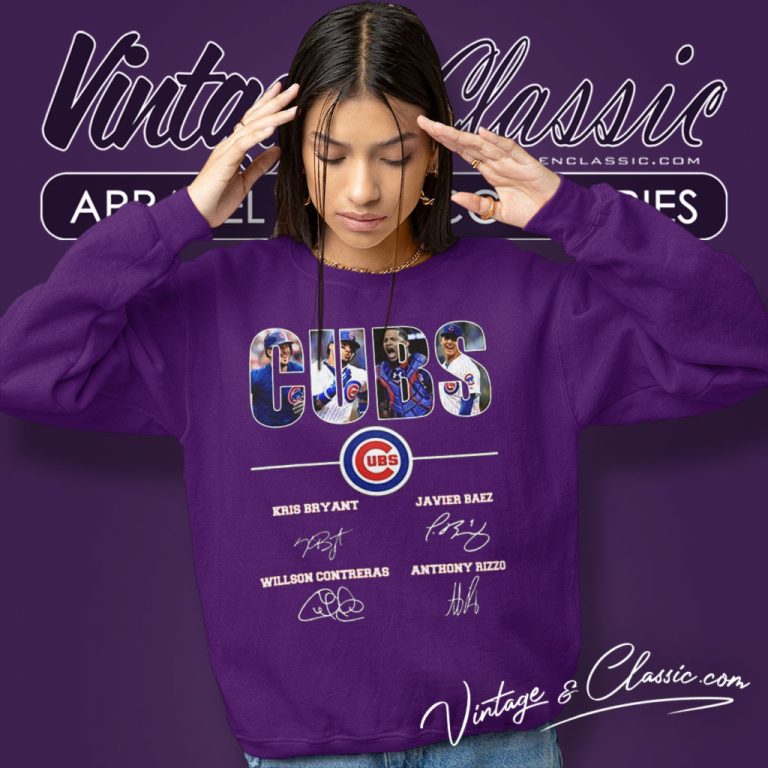 Chicago Cubs Kris Bryant Javier Baez Willson Contreras Anthony Rizzo Sweatshirt Chicago Cubs Kris Bryant Javier Baez Willson Contreras Anthony Rizzo Sweatshirt