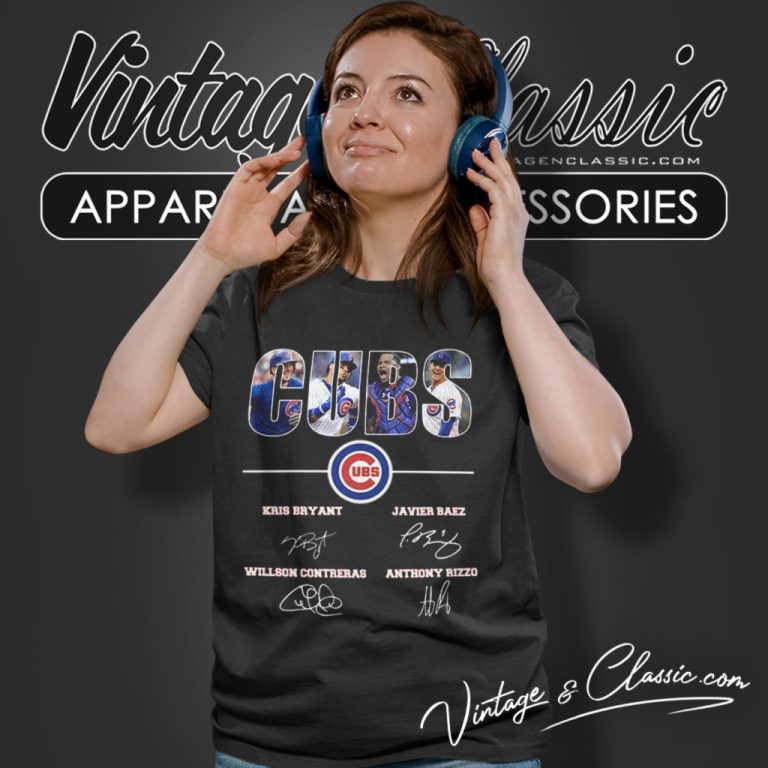 Chicago Cubs Kris Bryant Javier Baez Willson Contreras Anthony Rizzo Women T Shirt Chicago Cubs Kris Bryant Javier Baez Willson Contreras Anthony Rizzo Women T Shirt