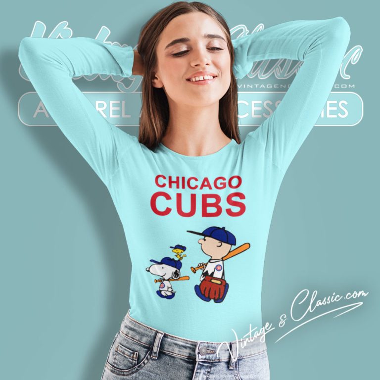 Chicago Cubs Lets Play Football Together Snoopy Charlie Brown Long Sleeve Tee Chicago Cubs Lets Play Football Together Snoopy Charlie Brown Long Sleeve Tee