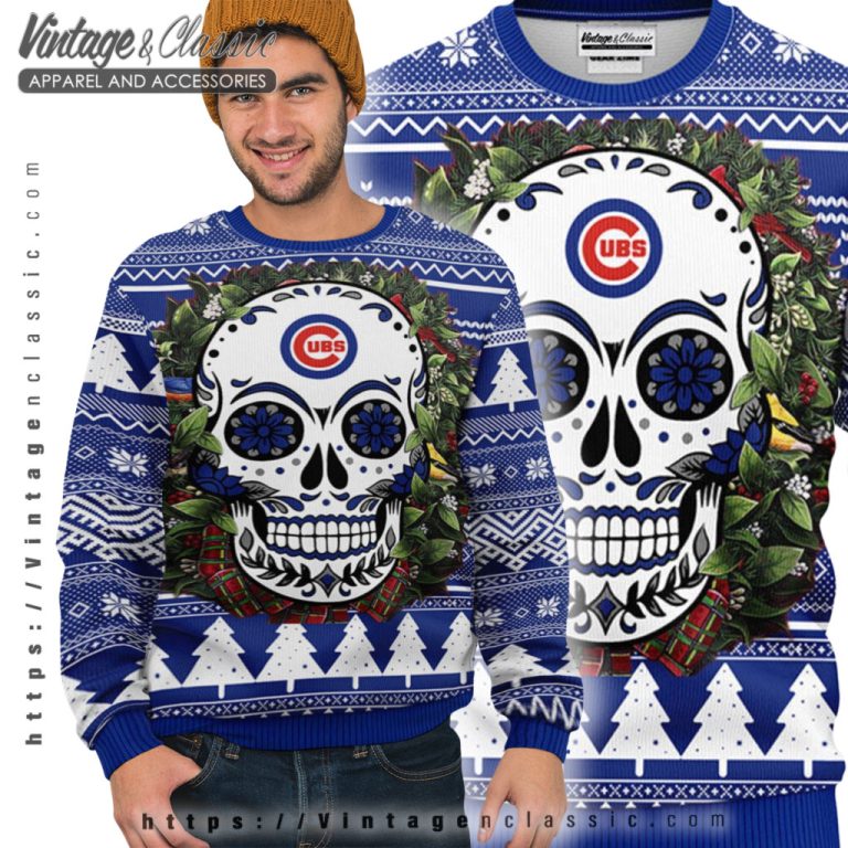 Chicago Cubs Skull Ugly Christmas Sweater Ugly Sweater Chicago Cubs Skull Ugly Christmas Sweater Ugly Sweater