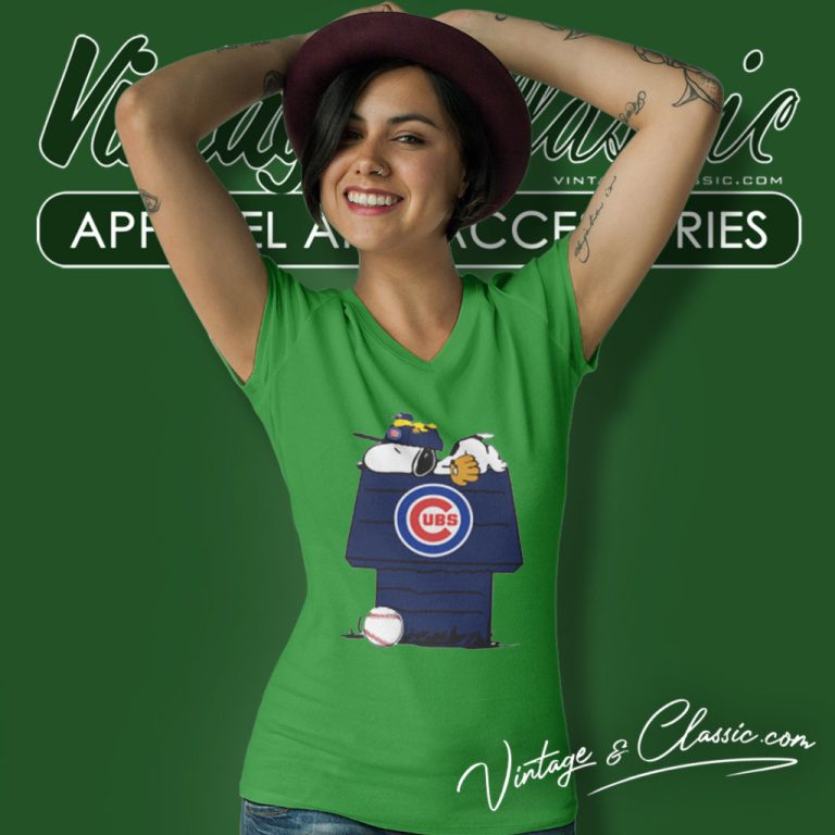 Chicago Cubs Snoopy And Woodstock Resting Together V Neck TShirt Chicago Cubs Snoopy And Woodstock Resting Together V Neck TShirt