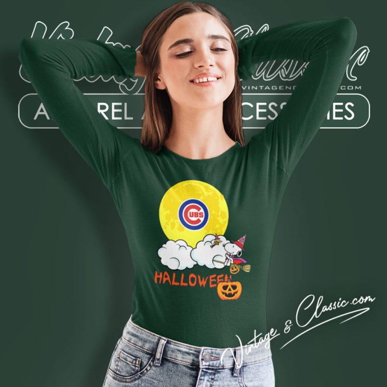 Chicago Cubs Snoopy Halloween Long Sleeve Tee Chicago Cubs Snoopy Halloween Long Sleeve Tee