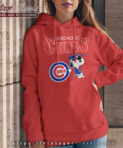 Chicago Cubs Snoopy Peanuts Red Hoodie