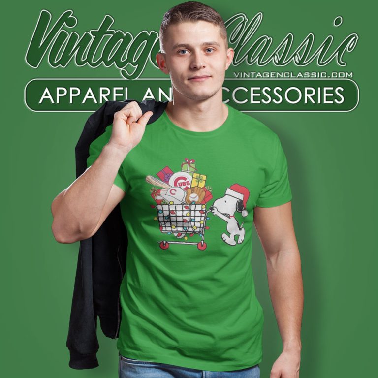 Chicago Cubs Snoopy Pushing Cart Full Of Christmas T Shirt Chicago Cubs Snoopy Pushing Cart Full Of Christmas T Shirt