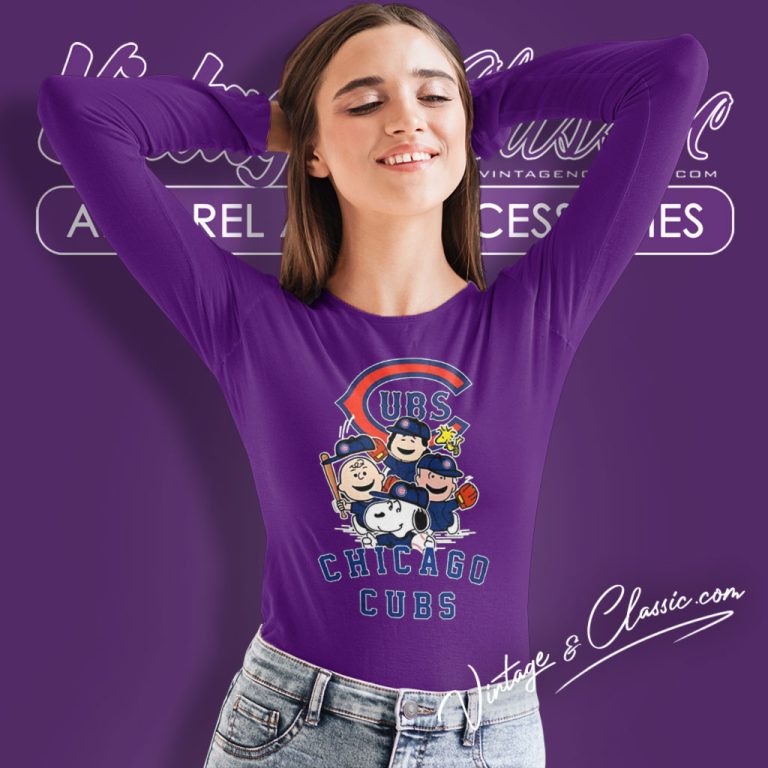 Chicago Cubs Snoopy The Peanuts Long Sleeve Tee Chicago Cubs Snoopy The Peanuts Long Sleeve Tee