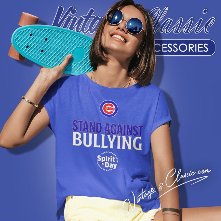 Chicago Cubs Spirit Day Stand Against Bullying Women T Shirt Chicago Cubs Spirit Day Stand Against Bullying Women T Shirt