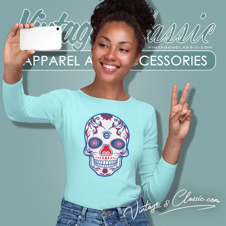 Chicago Cubs Sugar Skull Long Sleeve Tee Chicago Cubs Sugar Skull Long Sleeve Tee