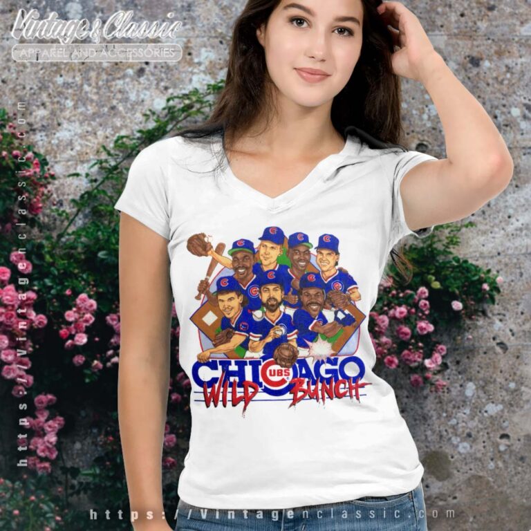 Chicago Cubs Wild Bunch Caricature White Chicago Cubs Wild Bunch Caricature White