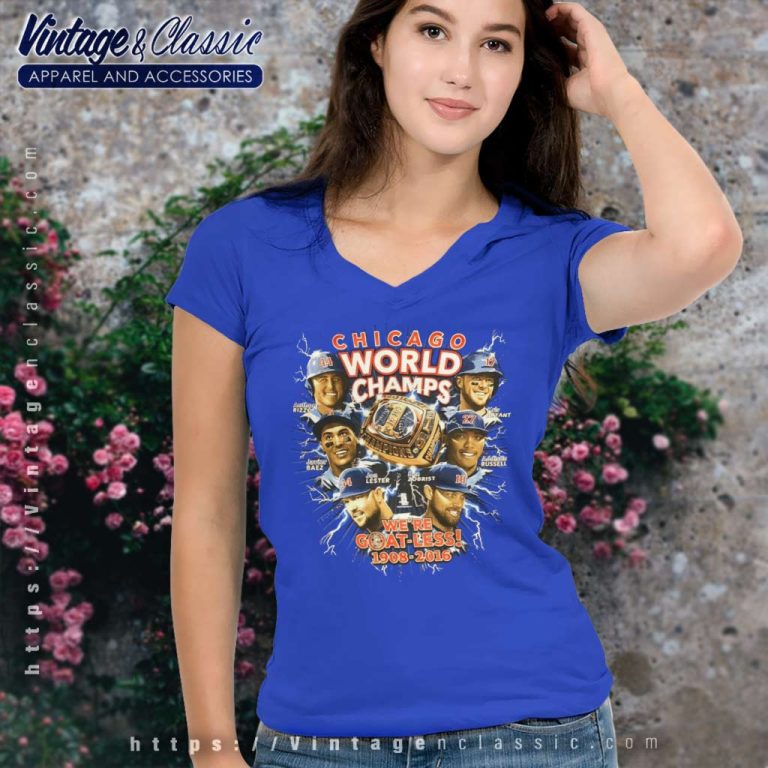 Chicago Cubs World Champs 1908 2016 V Neck TShirt Chicago Cubs World Champs 1908 2016 V Neck TShirt