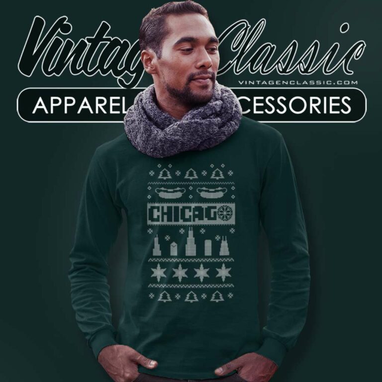 Chicago Ugly Christmas Long Sleeve Tee 1 Chicago Ugly Christmas Long Sleeve Tee 1