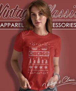 Chicago Ugly Christmas Women TShirt 1