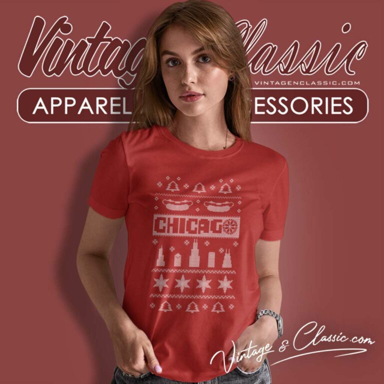 Chicago Ugly Christmas Women TShirt 1 Chicago Ugly Christmas Women TShirt 1