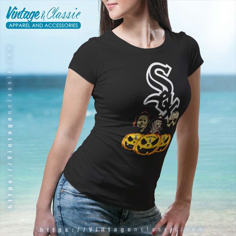 Chicago White Sox Halloween Jason Voorhees And Freddy Krueger Women TShirt Chicago White Sox Halloween Jason Voorhees And Freddy Krueger Women TShirt