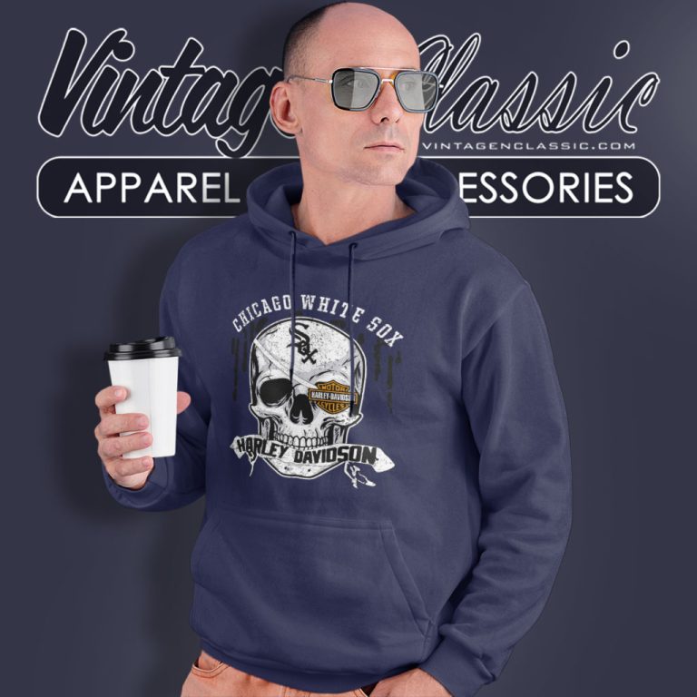 Chicago White Sox Harley Davidson Skull Hoodie Chicago White Sox Harley Davidson Skull Hoodie