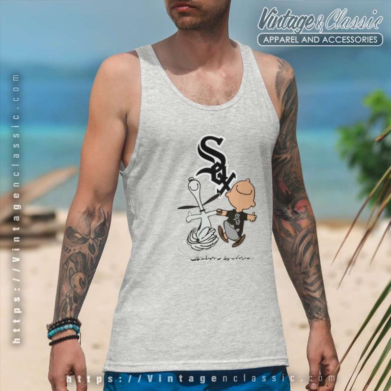 Chicago White Sox Mlb Snoopy And Charlie Brown Tank Top Racerback Chicago White Sox Mlb Snoopy And Charlie Brown Tank Top Racerback
