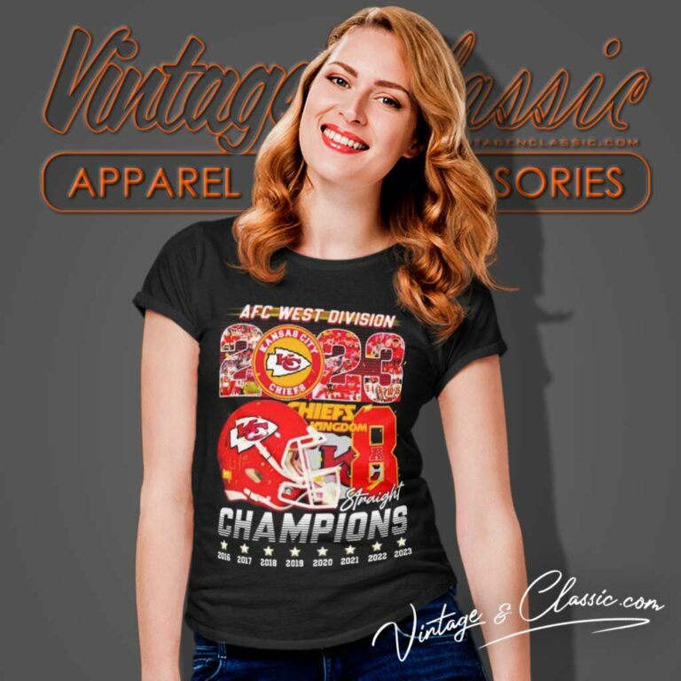 Chiefs Afc West Division 2023 Chiefs Kingdom 8 Straight Champions Women TShirt Chiefs Afc West Division 2023 Chiefs Kingdom 8 Straight Champions Women TShirt