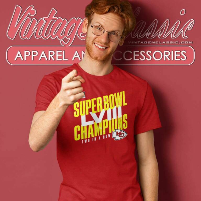 Chiefs Super Bowl Lviii Champions Two In A Row T Shirt Chiefs Super Bowl Lviii Champions Two In A Row T Shirt