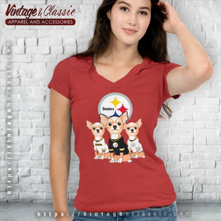 Chihuahuas Pittsburgh Steelers V Neck TShirt Chihuahuas Pittsburgh Steelers V Neck TShirt