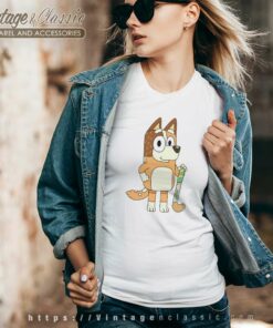 Chilli Bluey Shirt Gift For Mother Day V Neck TShirt