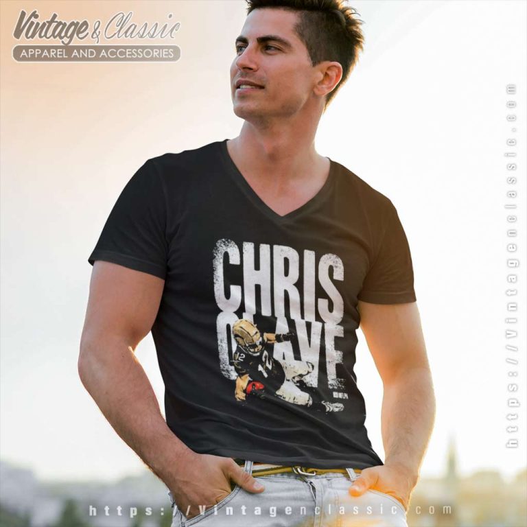 Chris Olave New Orleans Saints V Neck TShirt Chris Olave New Orleans Saints V Neck TShirt