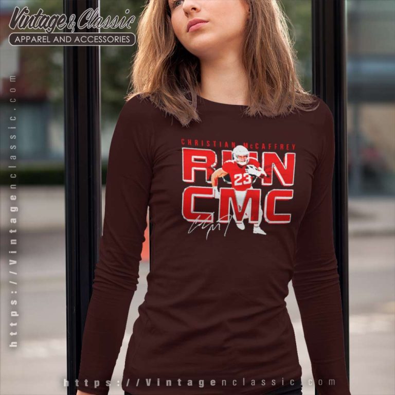 Christian Mccaffrey San Francisco Run Cmc Metal Football Signature Long Sleeve Tee Christian Mccaffrey San Francisco Run Cmc Metal Football Signature Long Sleeve Tee