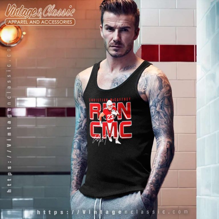 Christian Mccaffrey San Francisco Run Cmc Metal Football Signature Tank Top Racerback Christian Mccaffrey San Francisco Run Cmc Metal Football Signature Tank Top Racerback