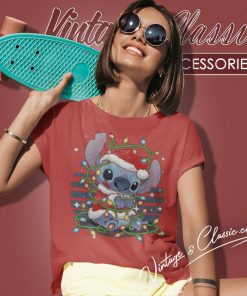 Christmas Lilo And Stitch Christmas Lights Women T Shirt